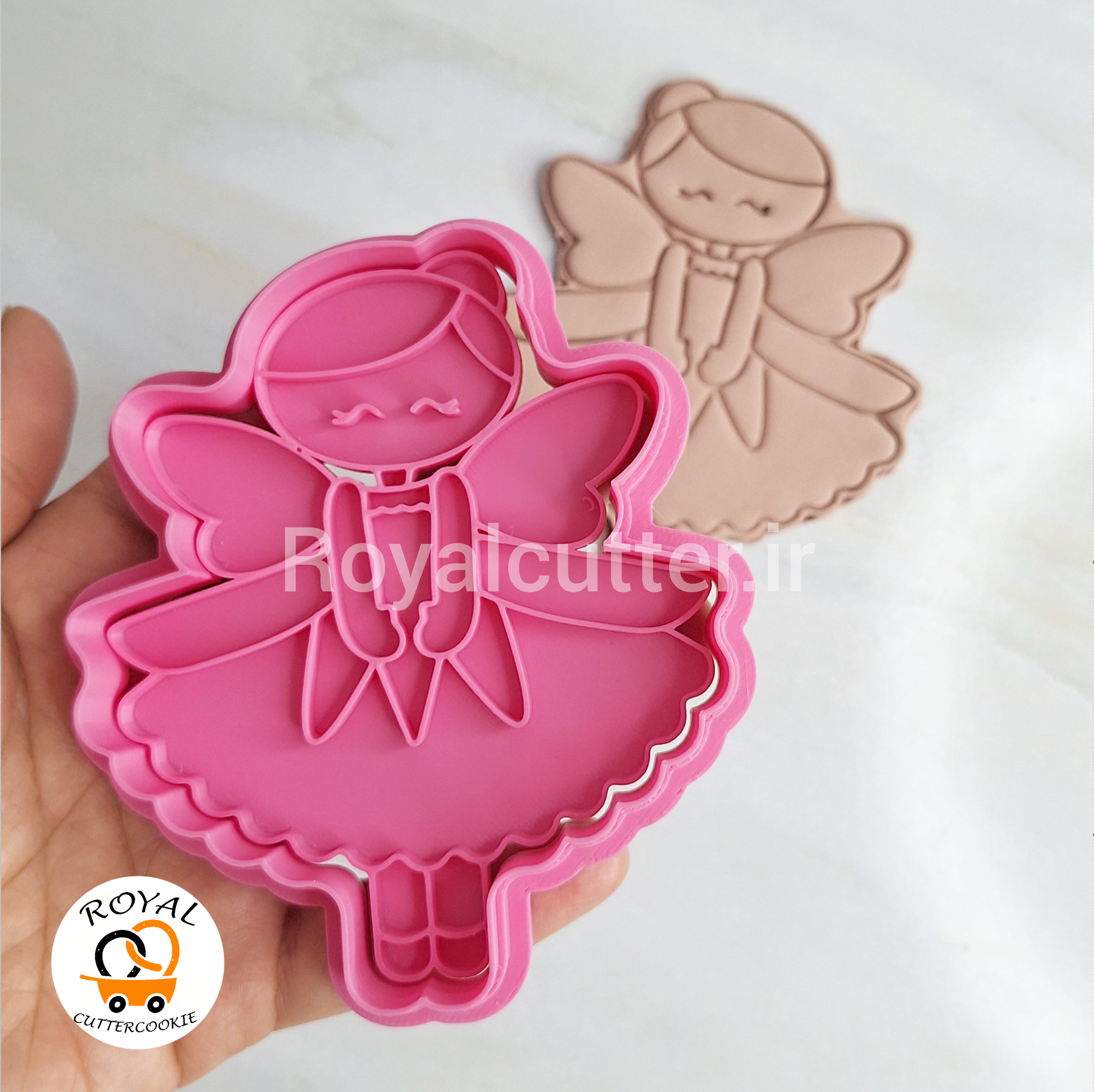 کاتر و مهر کوکی رویال کاتر طرح دختر فرشته 8 الی 10 سانت